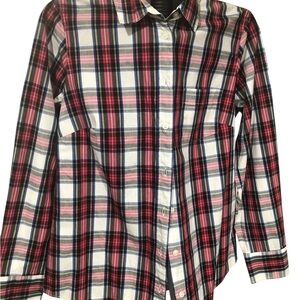 J.Crew Mercantile Women's Ruffle Collar Button Front Shirt size Small